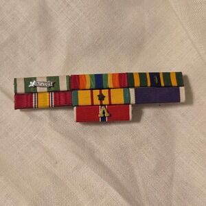 VTG US Military Ribbon Bar Medal Rack Bronze V Star‎ Device Vietnam Service USA